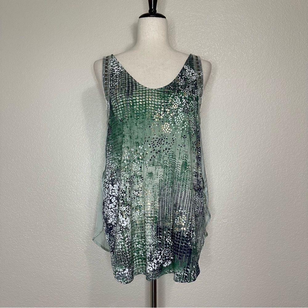 Miss Me Sage Green Beaded Embellished Sleeveless Tank Top